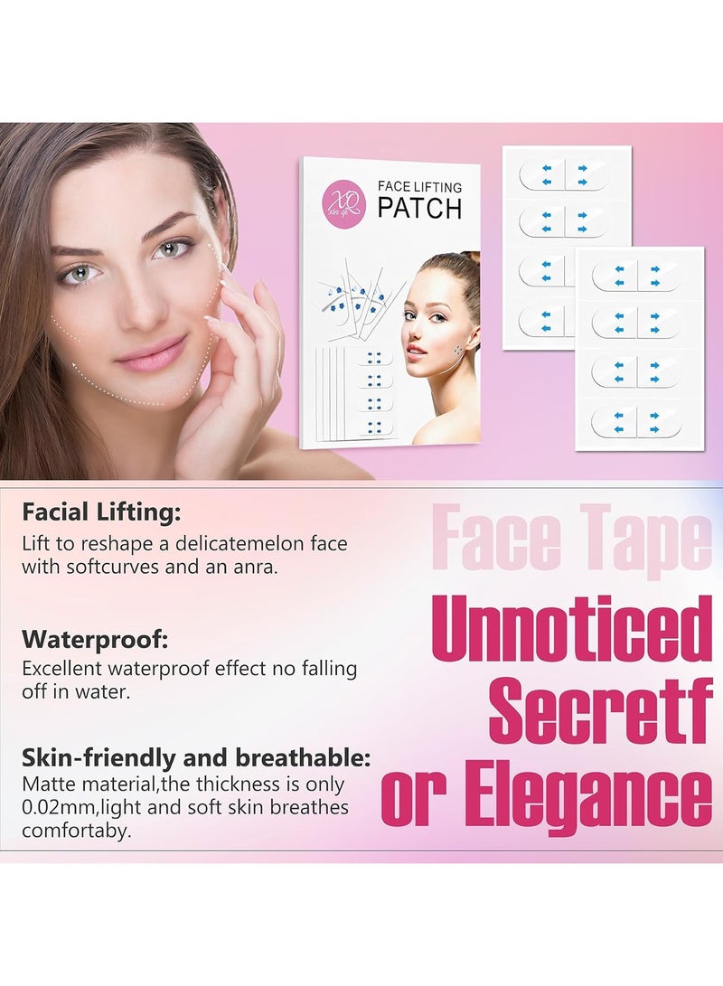 اترجسز شريط رفع الوجه ، شريط رفع الوجه غير مرئي ، شريط رفع الوجه غير مرئي ، شريط الوجه يرفع على الفور الجلد المتراجع حول الوجه ، يخفي الذقن المزدوج ويخلق وجه على شكل v 40PCS - Image 3