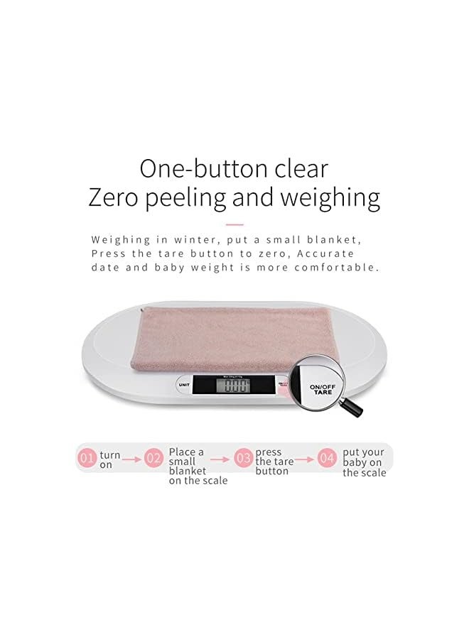 PROMASS Baby Scale Smart Baby Weight Scale 20KG Multi-Function with LCD Display 3 Weighing Mode Toddler Scale for Infants Toddlers - Image 4
