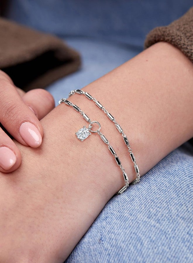 مينوتيا سوار مينوتيا للنساء والفتيات مطلي بالفضة ومرصع بالكريستال_MNT0375OD_S - Image 2