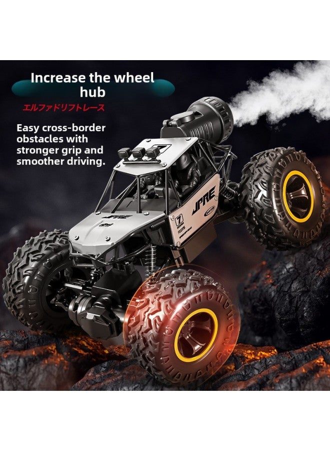 Alloy High-speed Off-road Vehicle Children's High-speed Four-wheel Drive Remote Control Car Charging Remote Control Climbing Toy Car Gifts-color:Black (with Spray)-scale:Dual Battery Version - Image 5