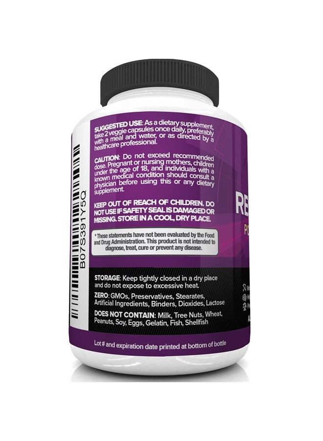 Nutrivein Resveratrol 1450mg - Antioxidant Supplement 120 Capsules – Supports Healthy Aging and Promotes Immune, Brain Boost and Joint Support - Made with Trans-Resveratrol, Green Tea Leaf, Acai Berry - Image 5