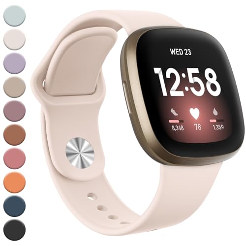 Tobfit Silicone Band for Fitbit Versa 3 4 Fitness Tracker,Soft Sport Strap for Fitbit Sense Fitness Tracker (Watch Not Included), Adjustable Wristband with Metal Buckle for Men Women - Image 2