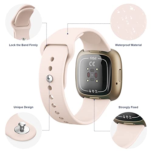 Tobfit Silicone Band for Fitbit Versa 3 4 Fitness Tracker,Soft Sport Strap for Fitbit Sense Fitness Tracker (Watch Not Included), Adjustable Wristband with Metal Buckle for Men Women - Image 4