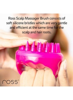 ROSS Hair Scalp Massager Shampoo Brush with Soft Silicone Bristles for Anti Dandruff, Exfoliating with Scalp Care Manual Head Massager, 1 Count (Pack of 1) (Style 1, Pink)  - Image 2