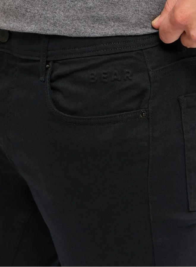 The Bear House  Men's Black Mid-Rise Slim Fit Jeans Classic Comfort With Modern Style, Perfect For Everyday Casual Looks And Effortless Streetwear Vibes for Men | Best Price UAE