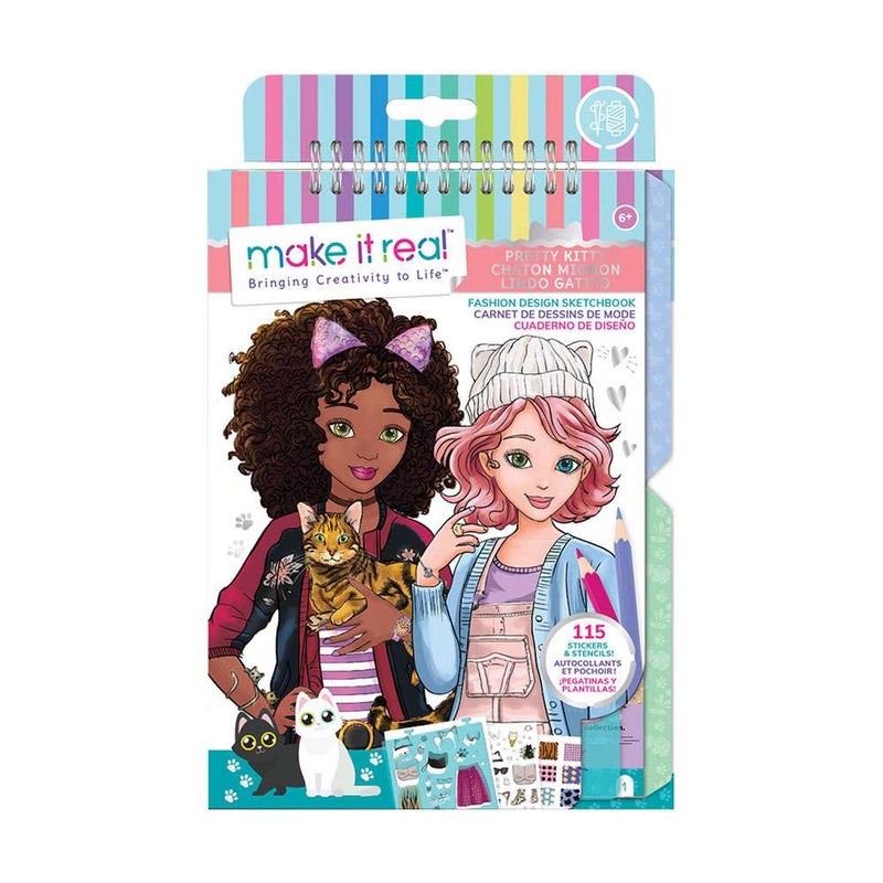Make It Real دفتر تصميم أزياء كيتي الجميلة (115 قطعة، غلاف ورقي) - Image 1