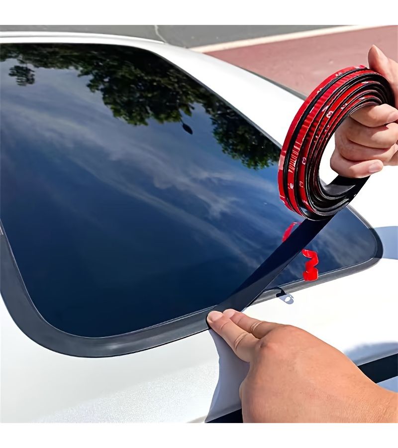 Black T-Shaped Rubber Car Door Seal Windproof Waterproof Strip - Image 3
