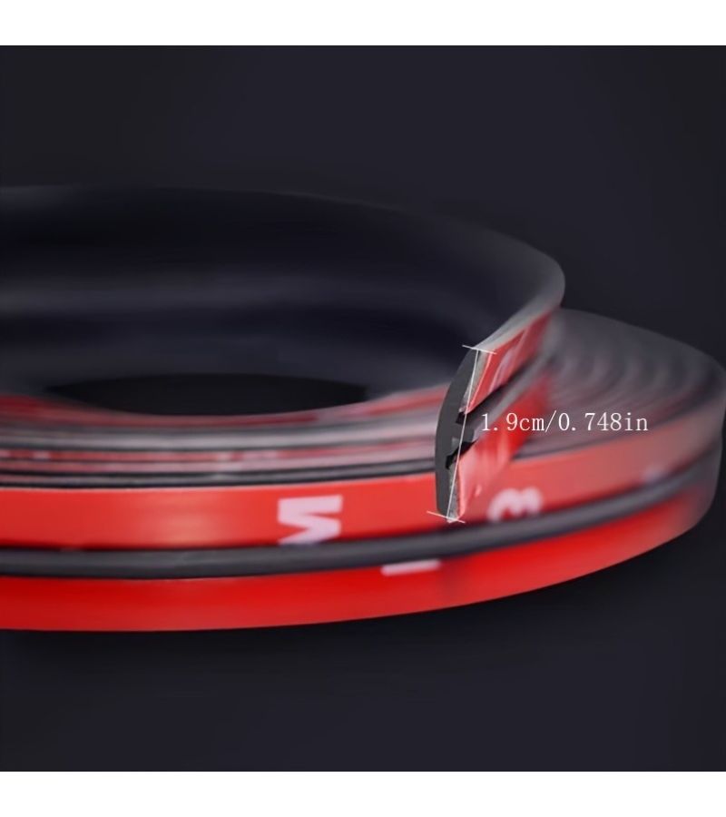 Black T-Shaped Rubber Car Door Seal Windproof Waterproof Strip - Image 5