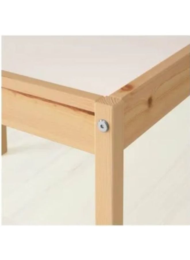 ZENHOME Pine Table And Chair Set White Brown - Image 3