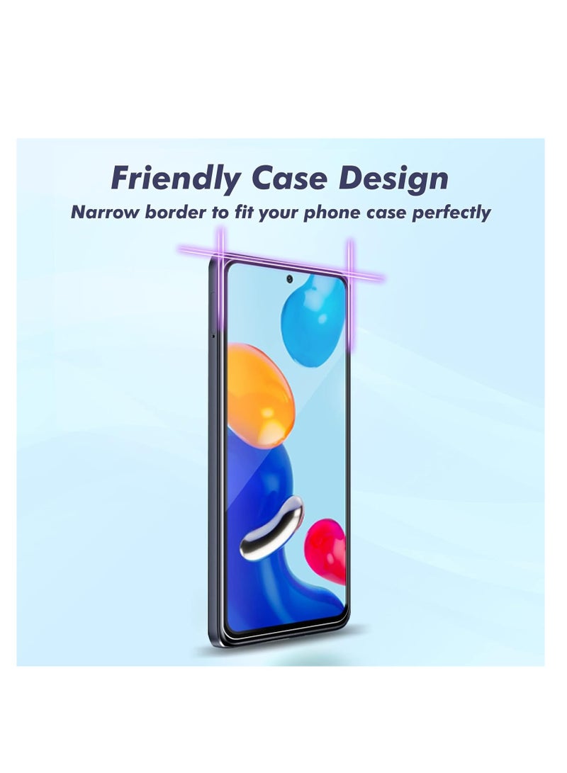 M7molge Full Coverage Glass Screen Protector for Xiaomi Redmi Note 11 4G / Xiaomi Redmi Note 11s - Black Frame  - Image 5