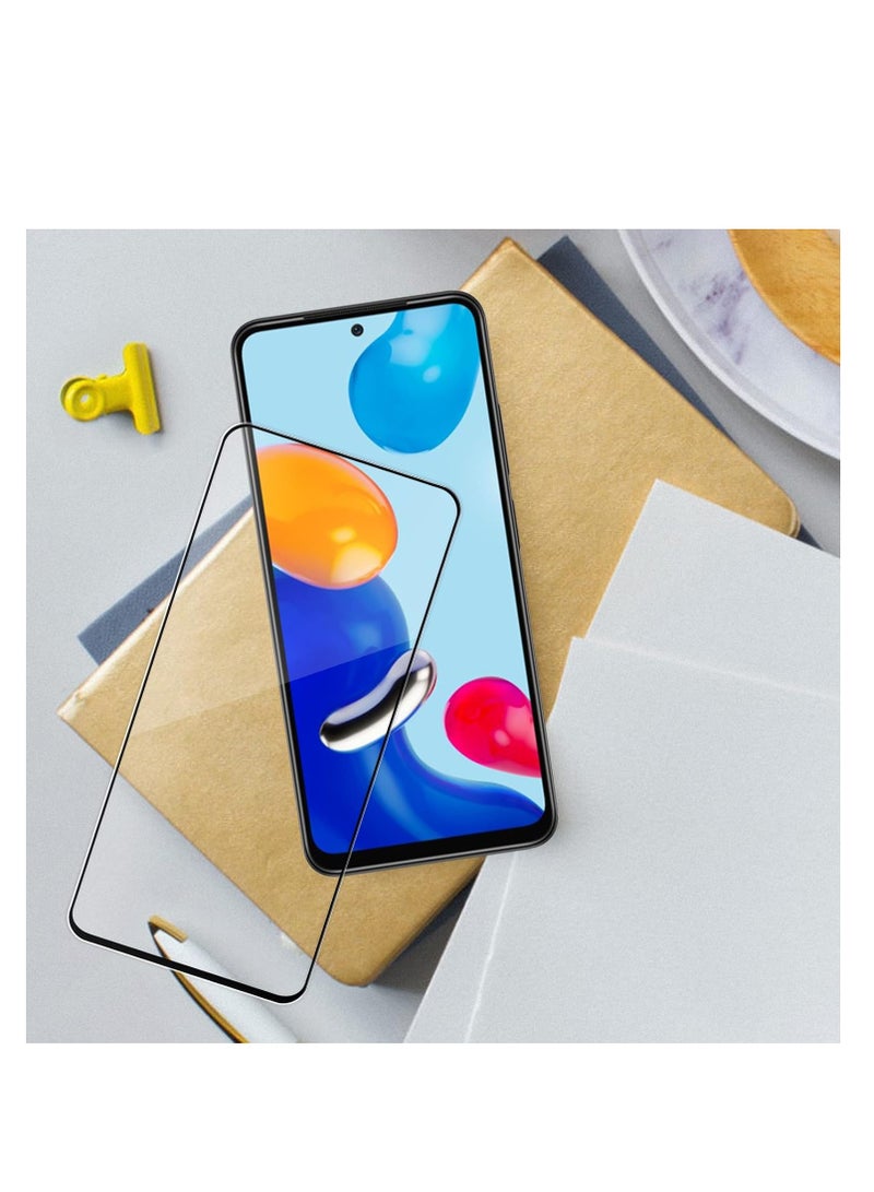 M7molge Full Coverage Glass Screen Protector for Xiaomi Redmi Note 11 4G / Xiaomi Redmi Note 11s - Black Frame  - Image 4