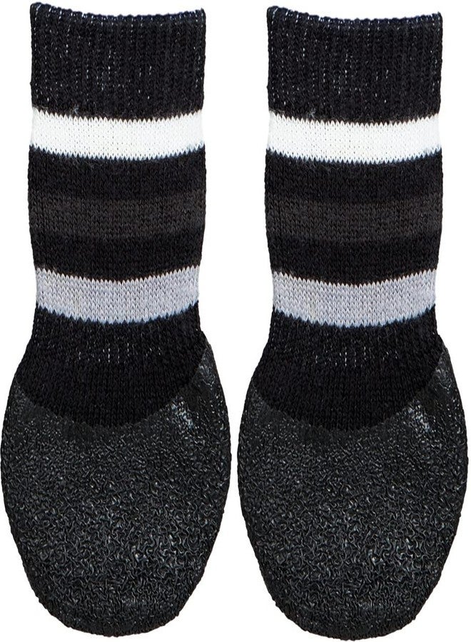 Trixie: - Dog Socks | Made with Cotton and Elasthane | Protect Your Pets from Small Wounds, Cold Floors and Dusty Furniture | Non-Slip with All-Round Rubber Coating - 2 Pcs L-XL, Black - Image 1