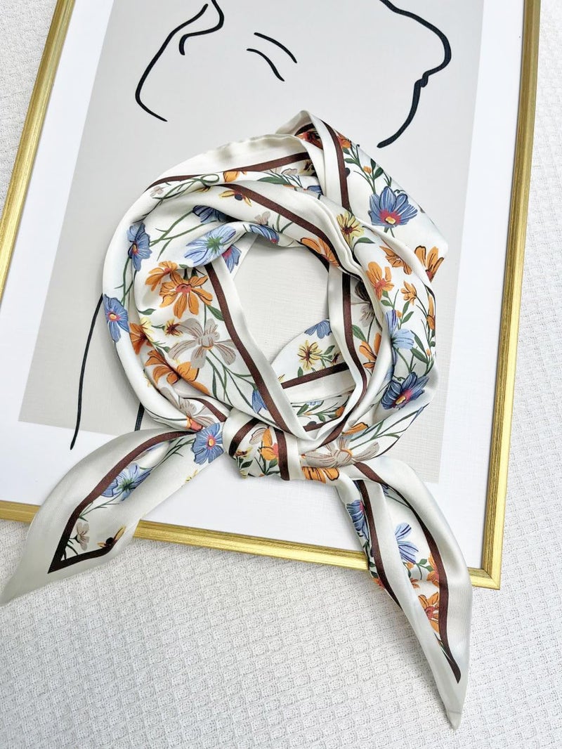 Julunar Hair Scarf for Women Silky Long Neck Head Scarves Purse Bag Scarfs for Handbag Satin Headscarf - Image 3
