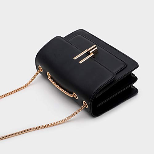 TOP BAND Crossbody Bags for Women Leather Cross Body Purses Cute Color-Block Designer Handbags Shoulder Bag Medium Size Black - Image 2