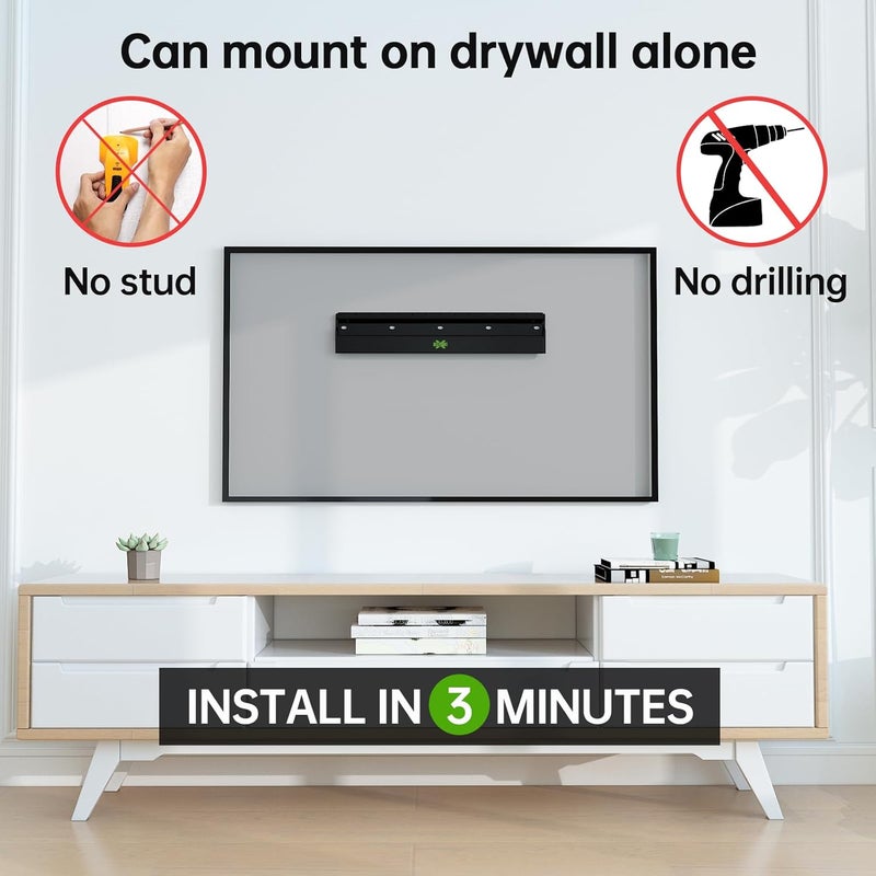 USX MOUNT No Stud TV Wall Mount Low Profile for Most 26-60" Televisions up to 100 lbs,No Dril Monitor Mount for Drywall, Studless Wall Mount Bracket Max VESA 400x400mm for Flat Screen&Curved TVs, Easy Install - Image 2