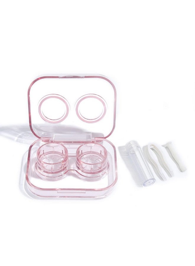 wolpin Plastic Travel Contact Lens Case Box Case See Through Leakproof, Potable Lens Box For Man And Women(Transparent, Pink) - Image 1