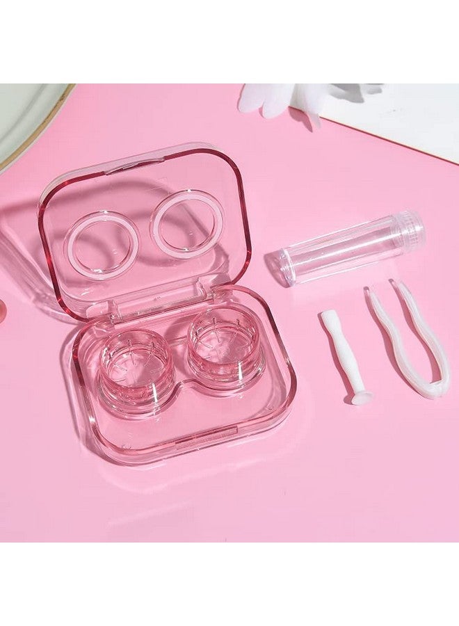 wolpin Plastic Travel Contact Lens Case Box Case See Through Leakproof, Potable Lens Box For Man And Women(Transparent, Pink) - Image 2
