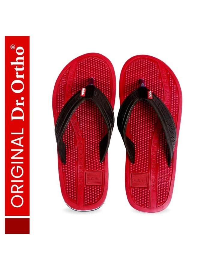 Dr. Ortho Dr.Ortho Orthopedic Slippers | Acupressure Slippers | Flip-Flops | For Men & Women's Slippers, Red - 8 UK - Image 2