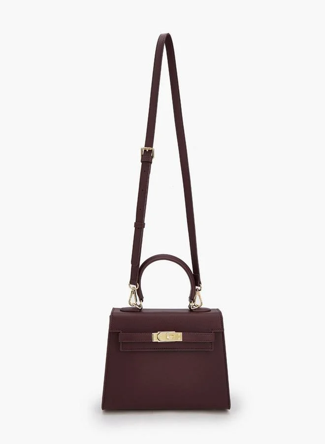 Le Confort Textured Satchel Bag with Detachable Strap