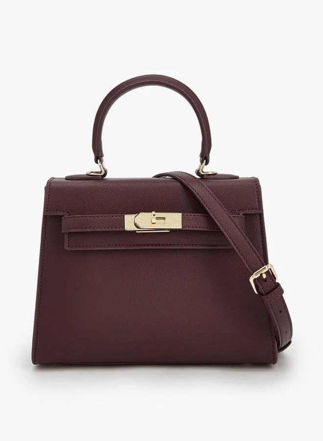 Le Confort Textured Satchel Bag with Detachable Strap