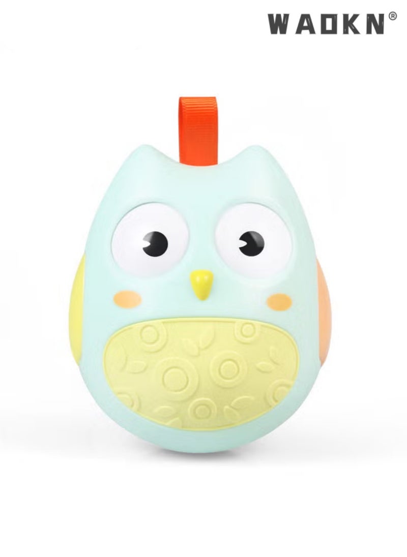 دبليو أيه أو كي أن ألعاب أطفال Owl Weeble Wobble Toys للأطفال من عمر 6 أشهر تم تطويرها للأطفال من عمر 3 إلى 6 أشهر ومن 6 إلى 12 شهرًا، ألعاب وقت البطن - ألعاب موسيقية للأطفال مع أجراس مدمجة - كرسي هزاز مسطح ملفوف كهدية، مناسب لأفضل هدية للأطفال الأولاد والبنات والرضع والأطفال الصغار  - Image 5