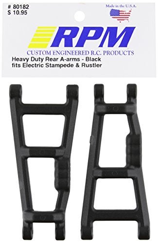 RPM 80182 Rear AArms Black EMonster Jam Rustler Stampede Black - Image 1