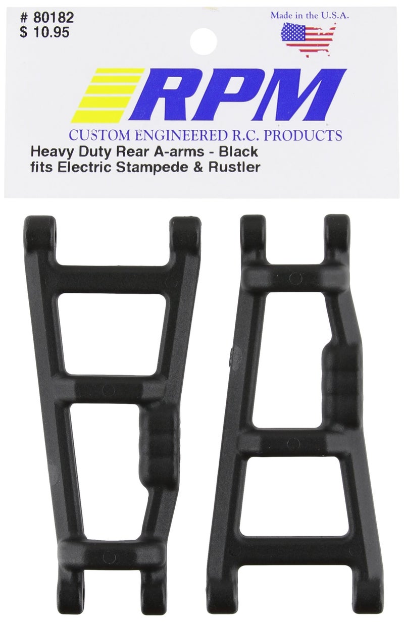 RPM 80182 Rear AArms Black EMonster Jam Rustler Stampede Black - Image 3