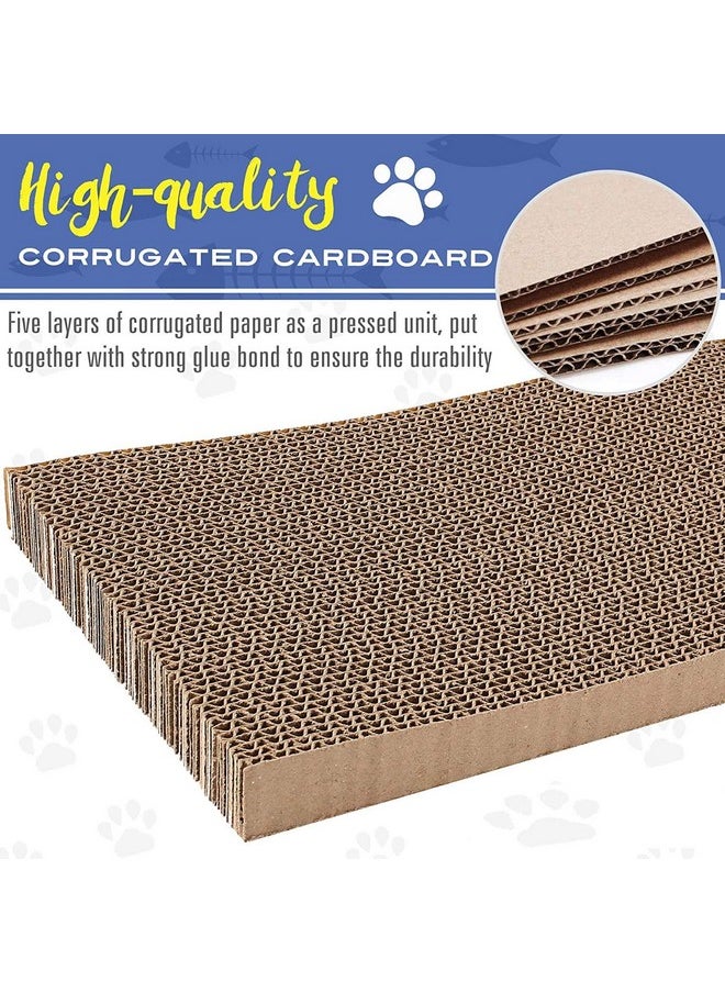 Emily Pets - Emily Pets Cat Scratcher Pads, Wide Recycle Corrugated Cat Scratching Pad, Reversible Cat Scratcher Cardboard Lounge Sofa Bed Replacement with Box, 100% Organic Catnip Included Flat - Image 1