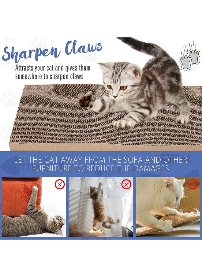 Emily Pets - Emily Pets Cat Scratcher Pads, Wide Recycle Corrugated Cat Scratching Pad, Reversible Cat Scratcher Cardboard Lounge Sofa Bed Replacement with Box, 100% Organic Catnip Included Flat - Image 1