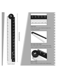 Y&D 12 Inch Folding Ruler, Multi Acrylic Ruler Angle Measurement Clear Flexible Black and White Rulers Adjustable Geometry Measuring for Drawing Tools, 4PCS  - Image 2