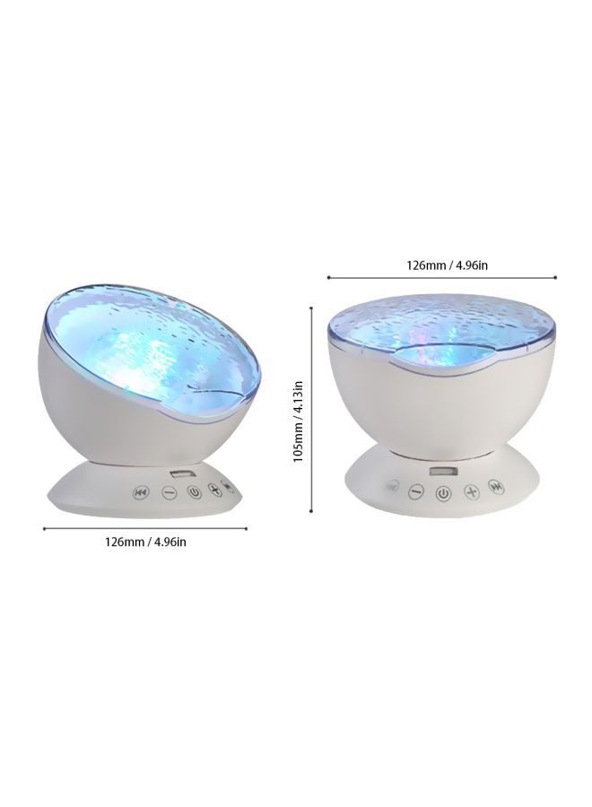 NIBEMINENT 2-Piece USB Ocean-Wave Projector Light With Remote Control White 126x105x126mm - Image 2