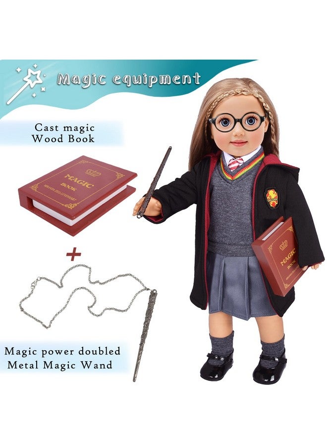 ebuddy Magic School Uniform Inspired Halloween Costume Doll Clothes Clothing Outfits Accessories Set 10 Pcs for 18 inch Girl Dolls - Image 3