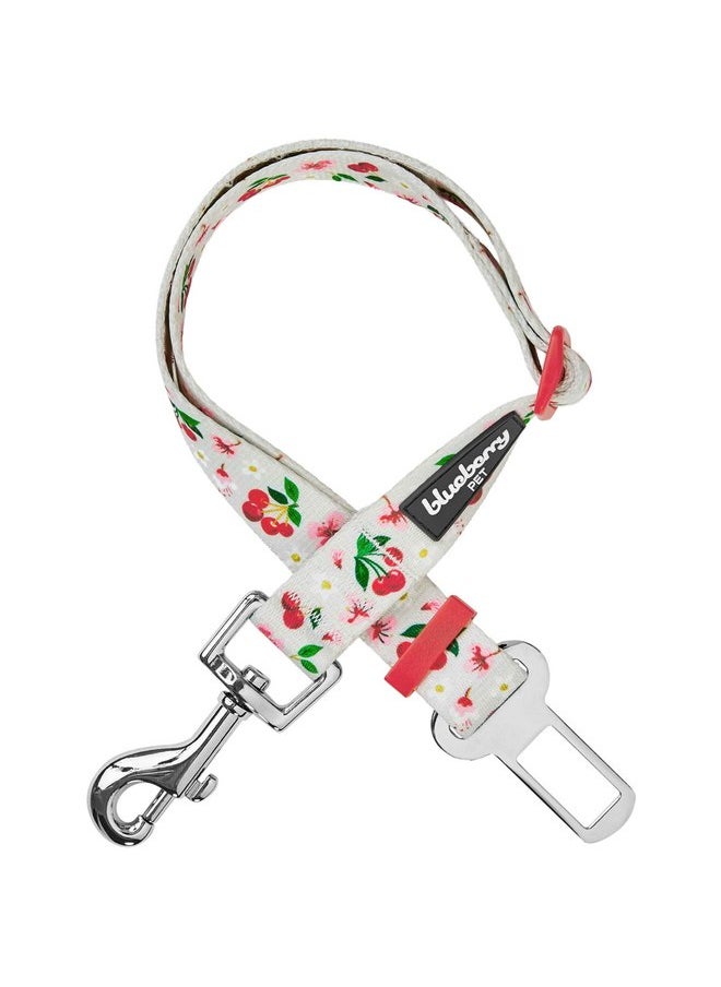 Blueberry Pet Blueberry Pet 8 Patterns Cherry Garden Grey Adjustable Dog Seat Belt Tether for Dogs Cats, Durable Safety Car Vehicle Seatbelts Leads Use with Harness  - Image 1