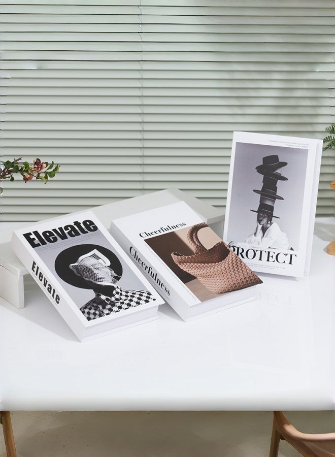 NIBEMINENT 3 Pcs Decorative Faux Books for Home Decor – Modern Fake Books for Coffee Table, Bookshelf & Bedroom, Stacked Book Set for Aesthetic Decor - Image 2