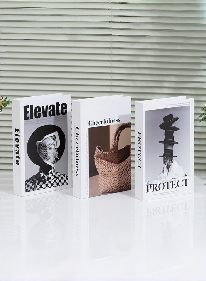 NIBEMINENT 3 Pcs Decorative Faux Books for Home Decor – Modern Fake Books for Coffee Table, Bookshelf & Bedroom, Stacked Book Set for Aesthetic Decor - Image 1