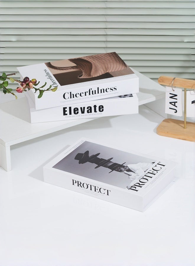 NIBEMINENT 3 Pcs Decorative Faux Books for Home Decor – Modern Fake Books for Coffee Table, Bookshelf & Bedroom, Stacked Book Set for Aesthetic Decor - Image 3