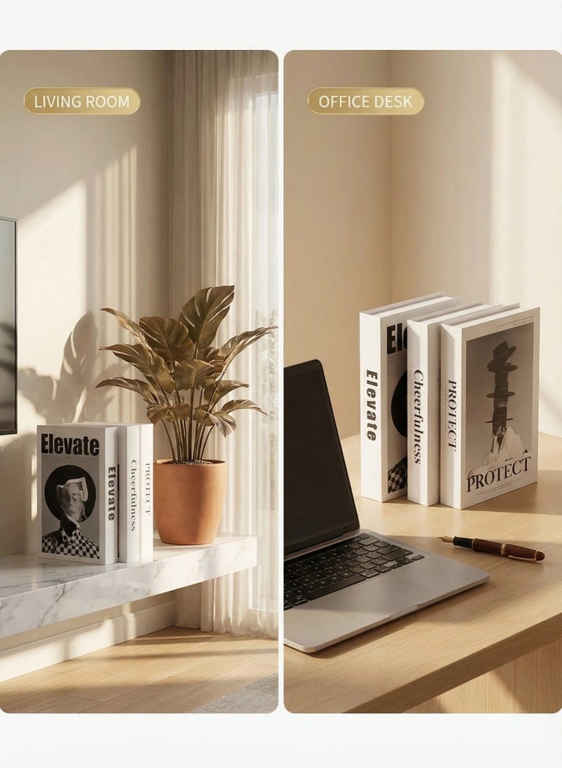 NIBEMINENT 3 Pcs Decorative Faux Books for Home Decor – Modern Fake Books for Coffee Table, Bookshelf & Bedroom, Stacked Book Set for Aesthetic Decor - Image 5