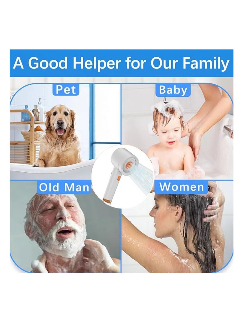 OUYoo High Pressure Handheld Shower Head with Cotton Filter, 4 Modes Water Saving Filter, Pause Switch, Luxury Black Showerhead for Healthier Bathing Experience.（Black）