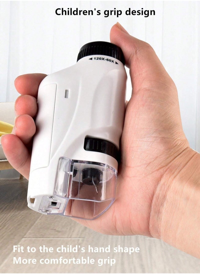 Kids Portable Handheld Optical Microscope for Boys & Girls, Science Outdoor Exploration Educational Toy Gift