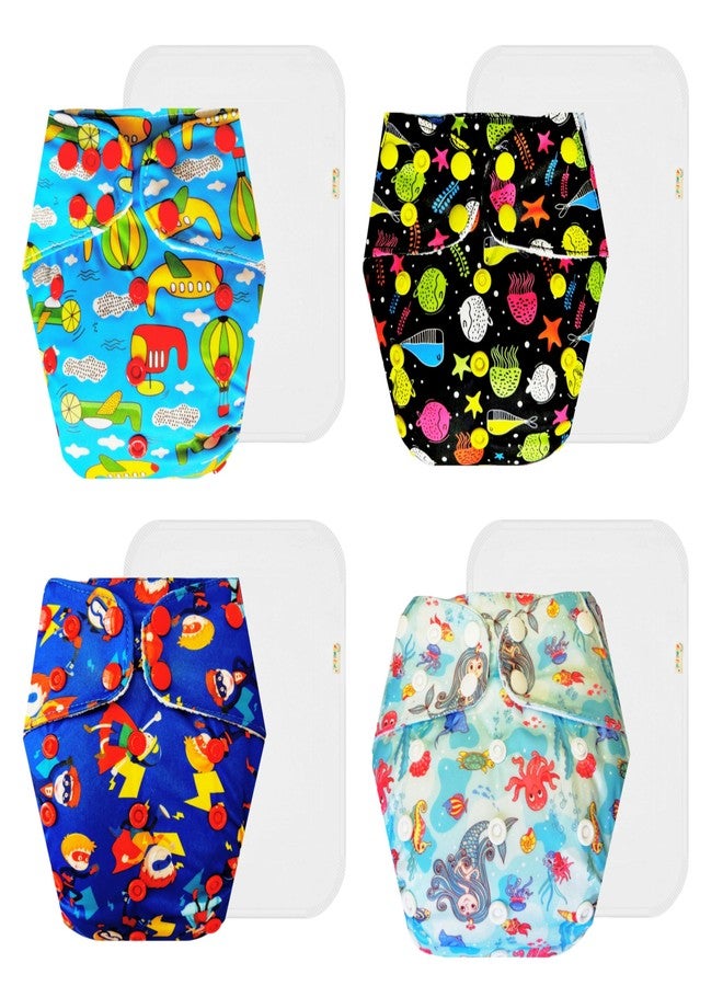 حفاضات دمبلدو القماشية الممتازة مع حشوة قطنية (عبوة من 4) | ملائمة محكمة | وسادة امتصاص من 6 طبقات | سريعة الجفاف | ضرورية للاستخدام اليومي | من 3 أشهر إلى 3 سنوات | للجنسين - Image 1