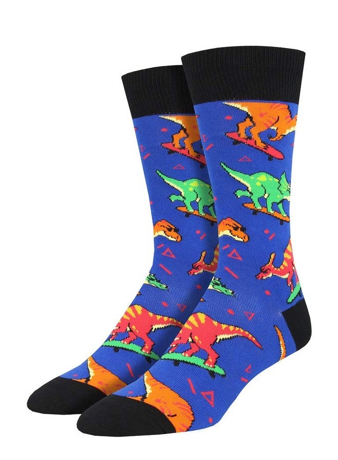 Socksmith Skate or Dinosaur Men's Crew Socks (Blue)