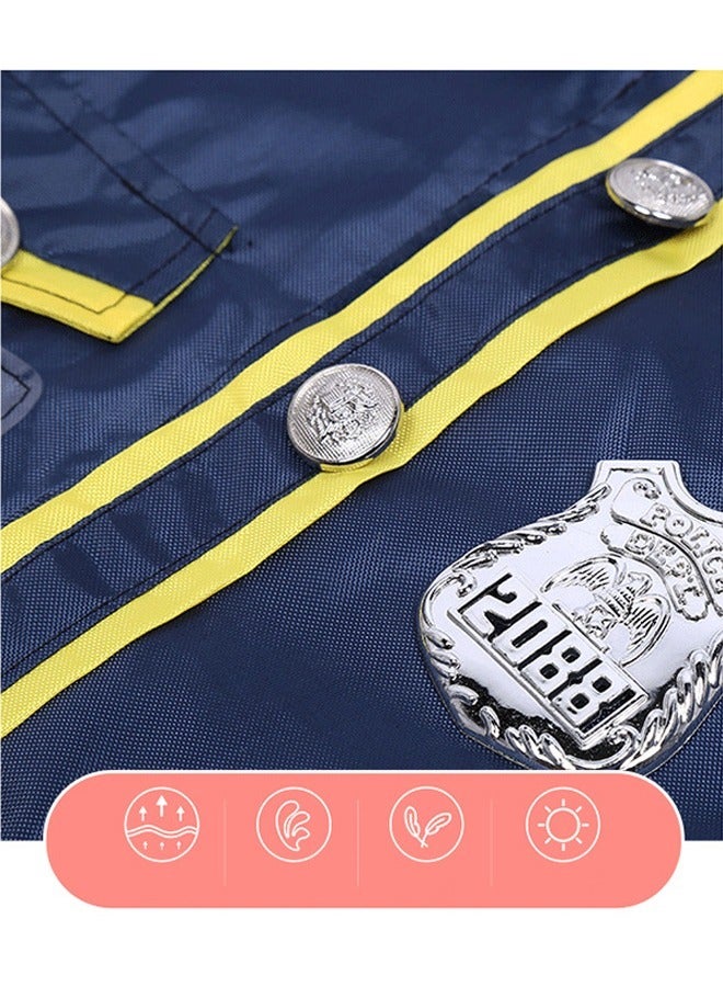 يلا جوي زي الشرطة للأطفال ، مجموعة لعب التظاهر الشرطي المكونة من 7 قطع تشمل قميصا وقبعة وصافرة وجهاز اتصال لاسلكي ومجموعة شرطي أخرى مصنوعة من البلاستيك لحفلة اللباس وزي ضابط الشرطة ولعب الأدوار - Image 2