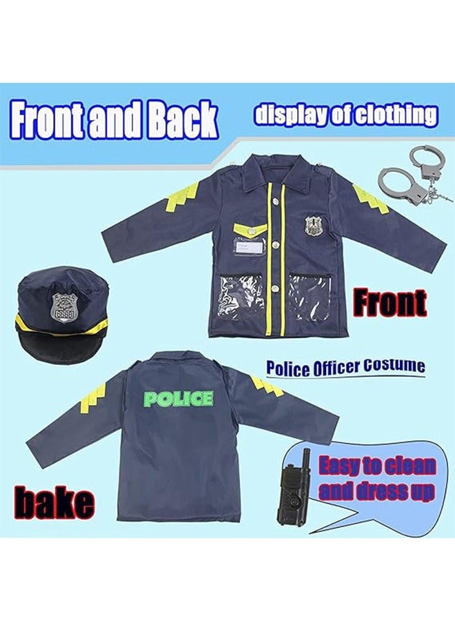 يلا جوي زي الشرطة للأطفال ، مجموعة لعب التظاهر الشرطي المكونة من 7 قطع تشمل قميصا وقبعة وصافرة وجهاز اتصال لاسلكي ومجموعة شرطي أخرى مصنوعة من البلاستيك لحفلة اللباس وزي ضابط الشرطة ولعب الأدوار - Image 4