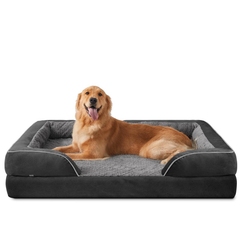 INVENHO Orthopedic Dog Beds Large Sized, XL Egg-Crate Foam Dog Couch with Washable Removable Cover, Waterproof Lining and Nonskid Bottom - Image 1