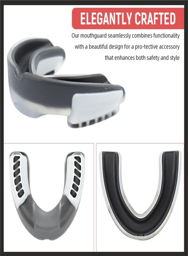 DRANGE واقي فم درانج (قطعتان) بتصميم نحيف، مناسب للبالغين والصغار، مع حافظة، مناسب للملاكمة، وفنون القتال المختلطة، والرجبي، وفنون الدفاع عن النفس، والجودو، والكاراتيه، والهوكي، وجميع الرياضات التي تتطلب احتكاكًا جسديًا. - Image 4