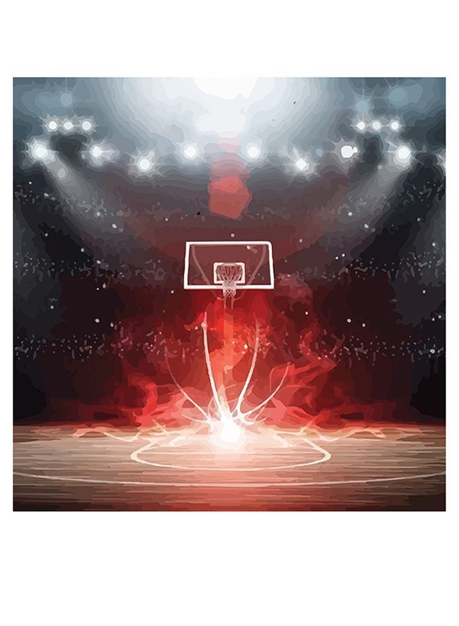 RYN Basketball Themed Wall Art Grey/Red/White 30x30cm - Image 2