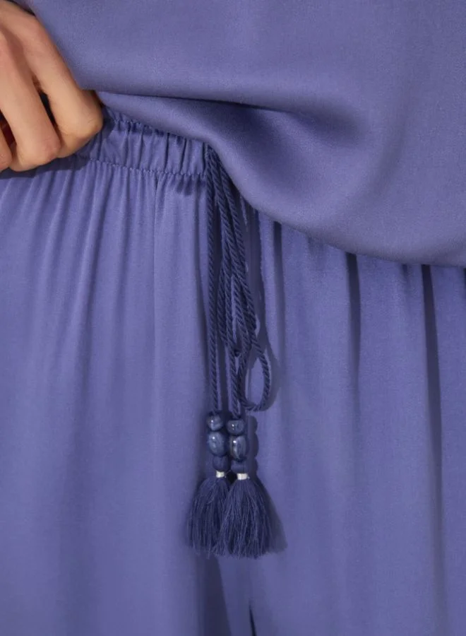 women'secret Plain blue satin pyjamas