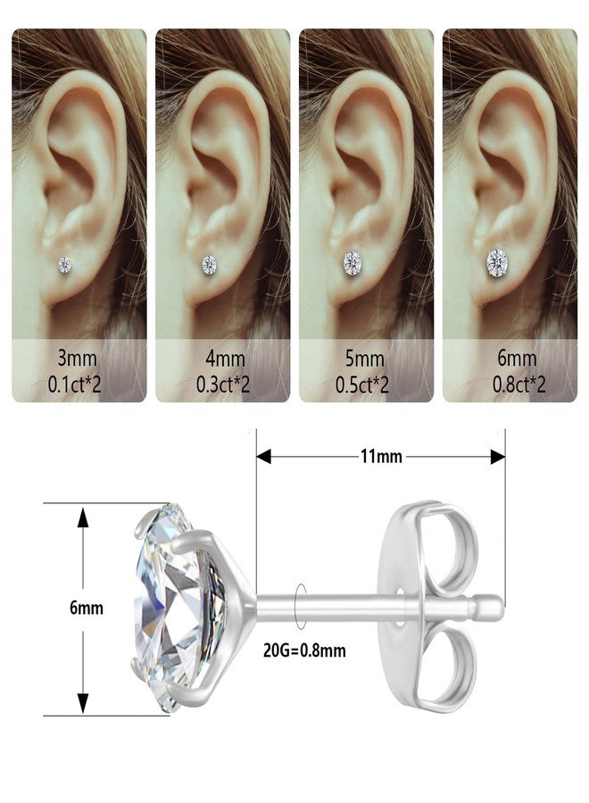 Hopply Moissanite Stud Earrings for Men & Women,0.2CT-1.6CT D Color,GRA Certified,Pure Titanium Hypoallergenic Round Moissanite Wedding Earrings Dainty Cartilage Helix Piercing Jewelry, 1Carats-(0.5ct*2)-5mm - Image 5