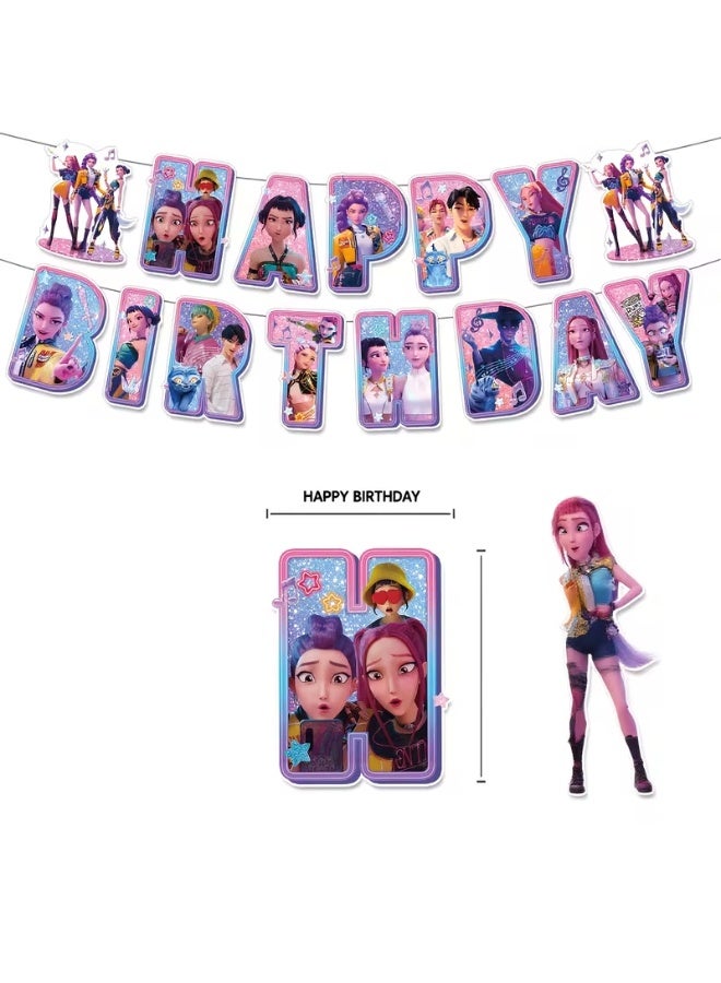 Walpck Demon Hunter 1 Set nime/Manga Character Birthday Party Decorations Kit with Cake Toppers, Balloon Garland & Banner - Themed Party Supplies - Easy ssembly Party, Princess Party Decorations, Birthday Decorations, DIY Decoration Set - Image 5