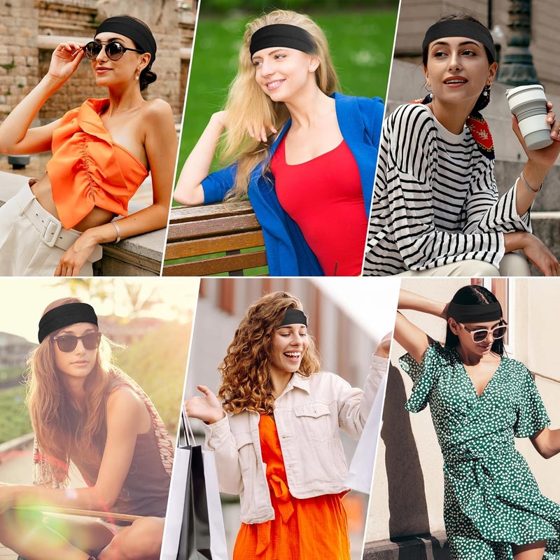 Ztomine Store Headbands for Women, 8pcs Stretchy Non Slip Soft Cotton Cloth Hair Bands for Sports, Workout, Yoga and Running - Image 3